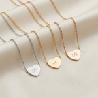 Custom Pet Initial Heart Necklace – Personalised Engraved Jewelry for Dog & Cat Moms